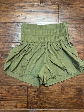 Free People Movement Olive Green Lined Run Shorts XS